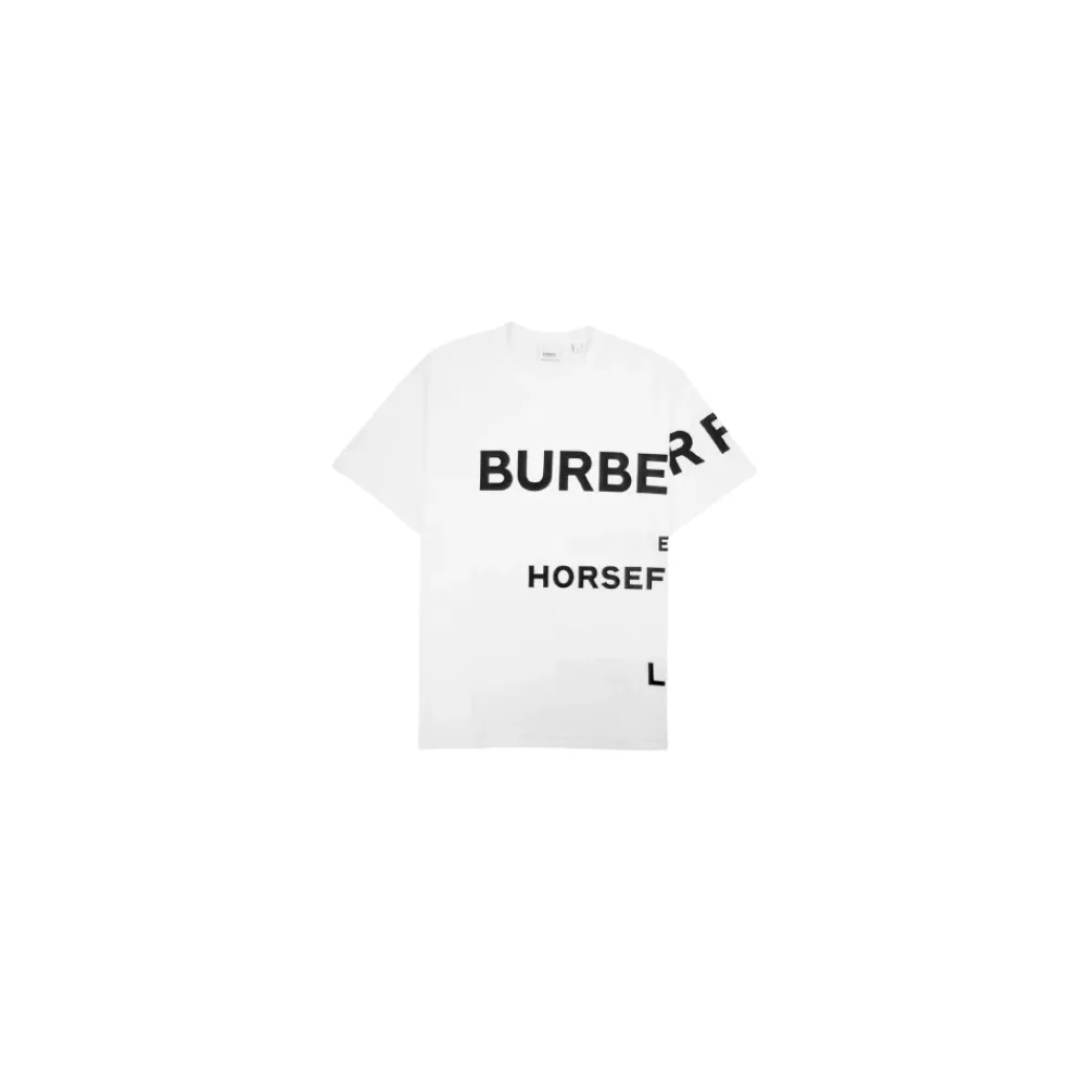 T-Shirts<Burberry T-shirt Oversize Logo Relief Hvid