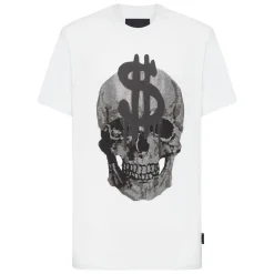 T-Shirts^Philipp Plein T-shirt Rund Hals SS Skull Hvid