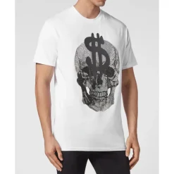 T-Shirts^Philipp Plein T-shirt Rund Hals SS Skull Hvid