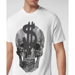 T-Shirts^Philipp Plein T-shirt Rund Hals SS Skull Hvid
