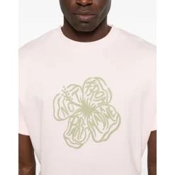 T-Shirts<Drole de Monsieur T-Shirt Slogan Hibiscus Pink
