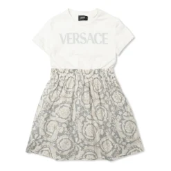 Kjoler & Nederdele<Versace T-shirtkjole i trykt bomuld Hvid