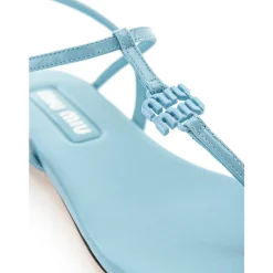 Sandaler<Miu Miu T-Style Flade Sandaler Blå