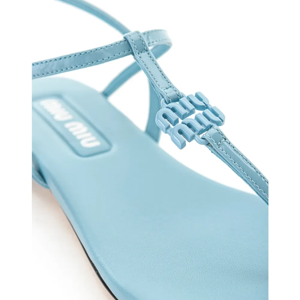 Sandaler<Miu Miu T-Style Flade Sandaler Blå
