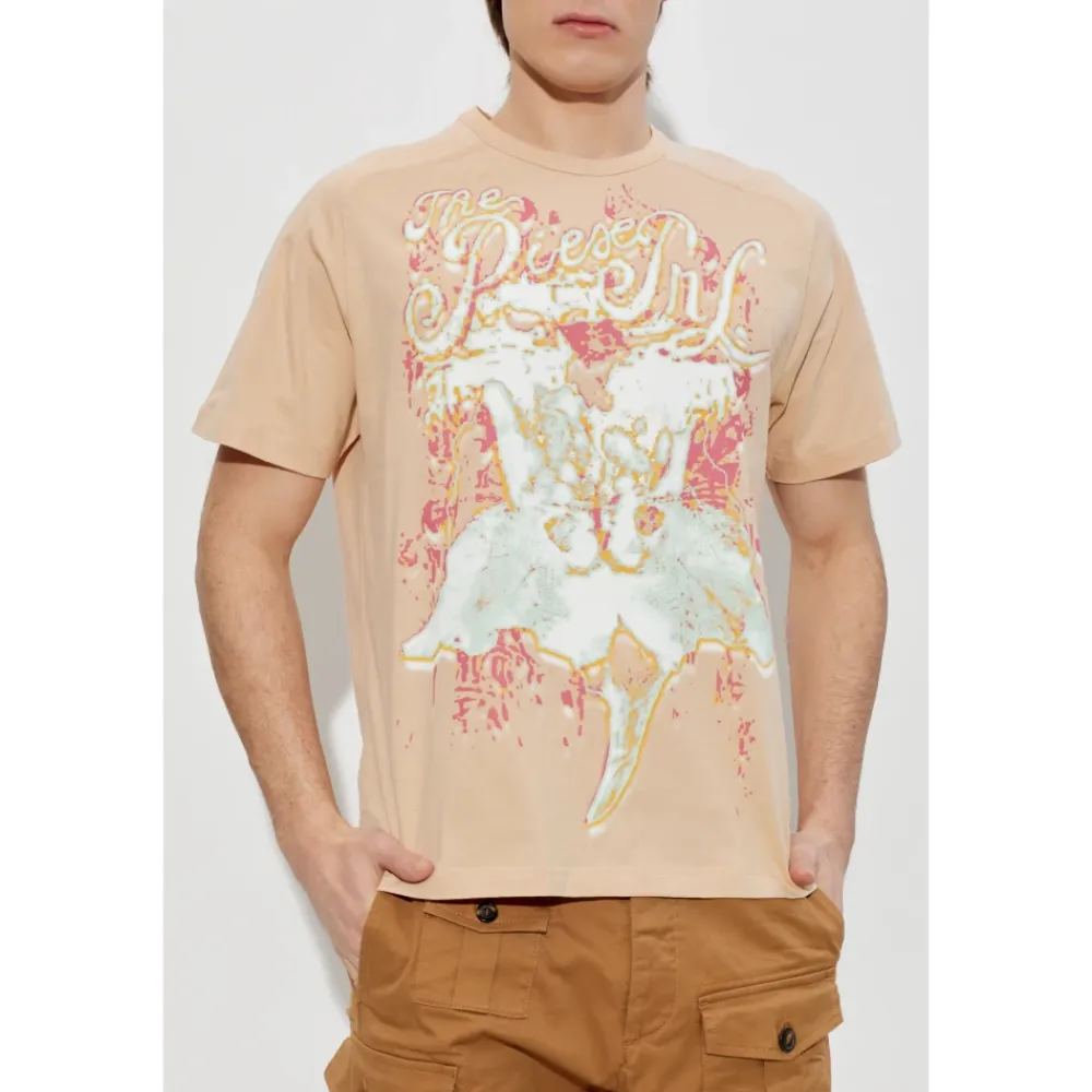 T-Shirts^Diesel T-TADDY T-Shirt Beige