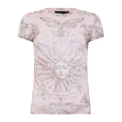 T-Shirts & Toppe^Philipp Plein Tulle Pure Fit T-Shirt Butterfly Tattoo Pink