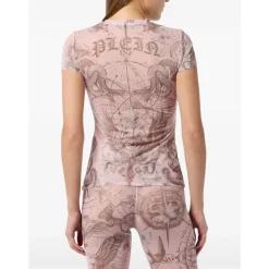 T-Shirts & Toppe^Philipp Plein Tulle Pure Fit T-Shirt Butterfly Tattoo Pink