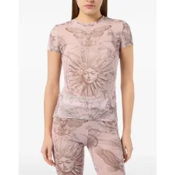 T-Shirts & Toppe^Philipp Plein Tulle Pure Fit T-Shirt Butterfly Tattoo Pink
