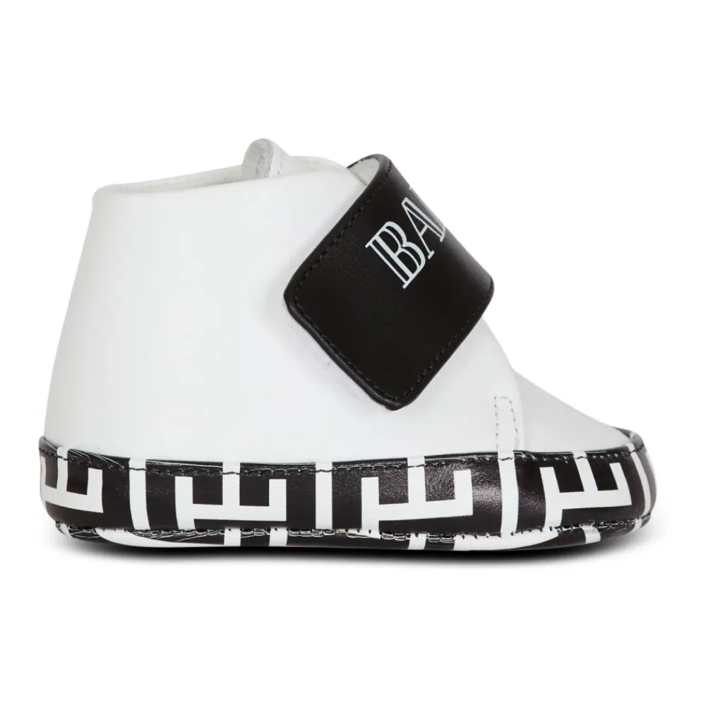 Hjemmesko<Balmain Two-tone Træningssko med Vintage Logo Hvid