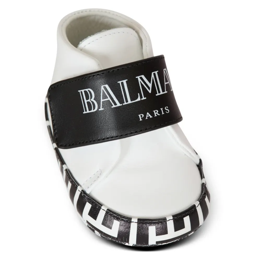 Hjemmesko<Balmain Two-tone Træningssko med Vintage Logo Hvid