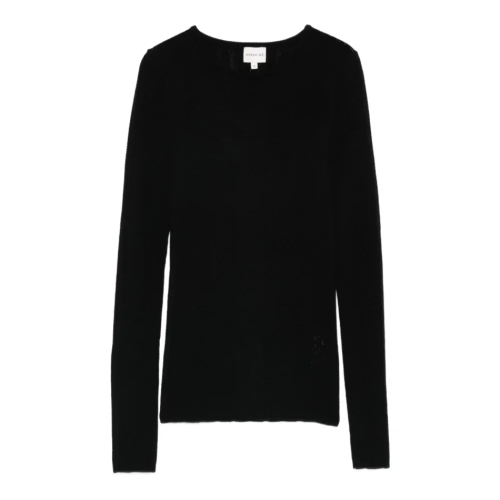 Striktrøjer & Sweatere<Birgitte Herskind Uld Crewneck Sweater Sort
