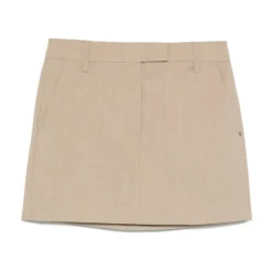 Nederdele^Sportmax Uld Mini Nederdel Lige Pasform Beige