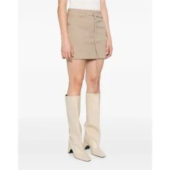 Nederdele^Sportmax Uld Mini Nederdel Lige Pasform Beige