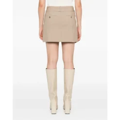 Nederdele^Sportmax Uld Mini Nederdel Lige Pasform Beige