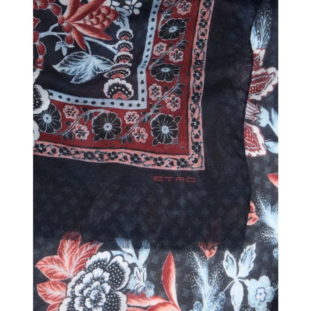 Halstørklæder Og Tørklæder<Etro Uld og Cashmere Jacquard Tørklæde Multifarvet