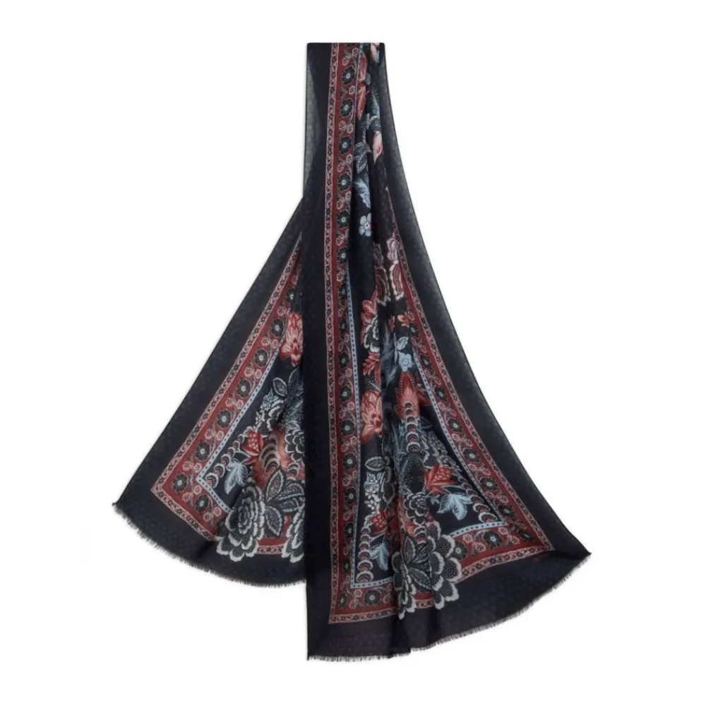 Halstørklæder Og Tørklæder<Etro Uld og Cashmere Jacquard Tørklæde Multifarvet