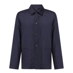 Jakker^A.P.C. Uld Overshirt Straight Cut Letvægt Blå