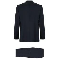 Jakkesæt<Canali Ulddragt med Pin-Striped Motif Blå