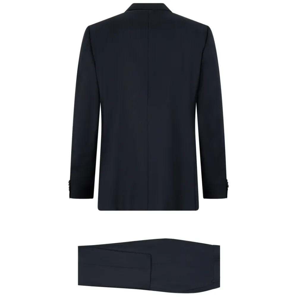 Jakkesæt<Canali Ulddragt med Pin-Striped Motif Blå