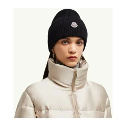 Huer & Kasketter^Moncler Uldhue med Logodetalje Sort