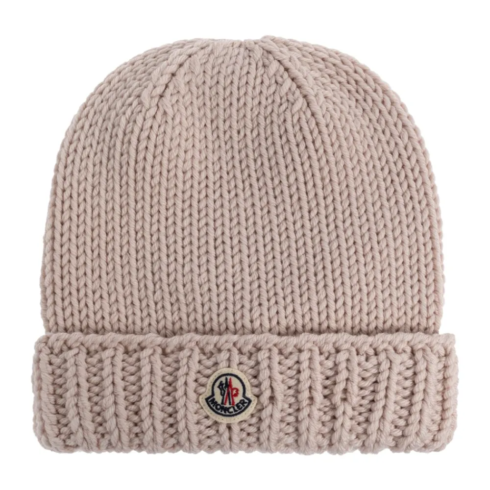 Huer & Kasketter^Moncler Uldhue med logo-patch Pink