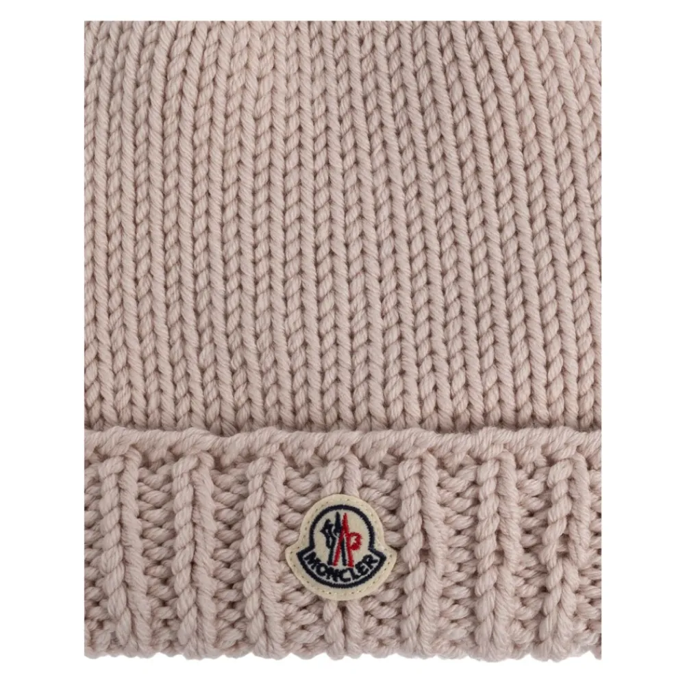 Huer & Kasketter^Moncler Uldhue med logo-patch Pink