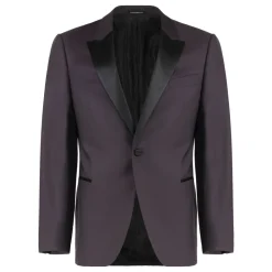 Jakkesæt<Emporio Armani Uldjakkesæt med satin revers Lilla