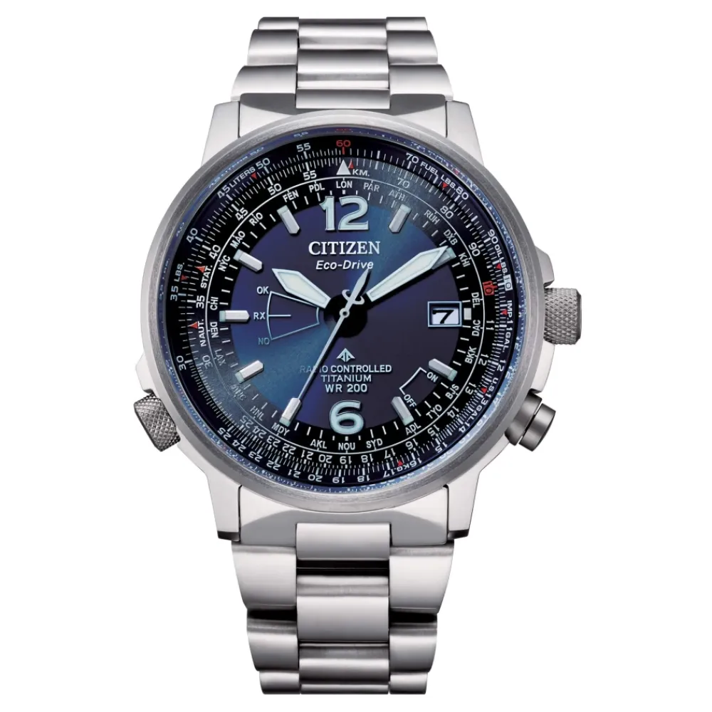 Ure^CITIZEN Uomo - CB0230-81L - Pilot Super Titanium Blå