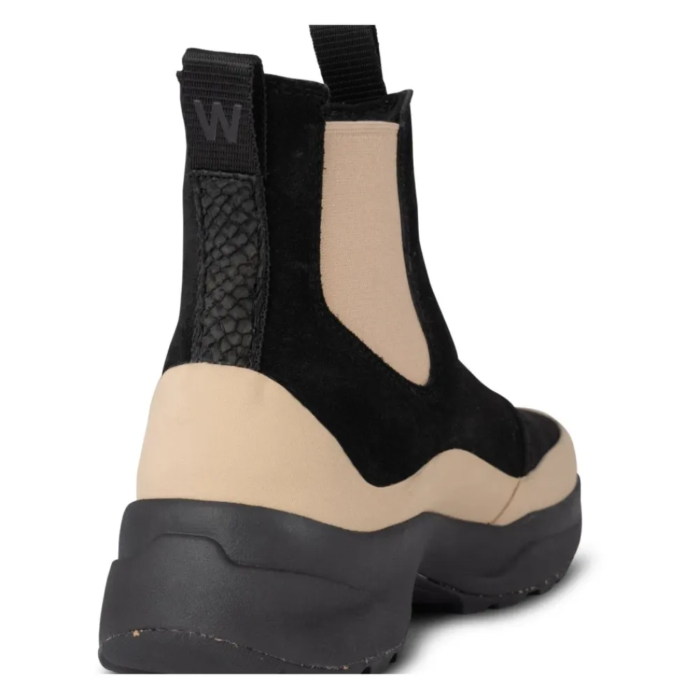 Støvler|Chelsea Boots^Woden Vandtæt Chelsea City Støvle i Ruskind Sort