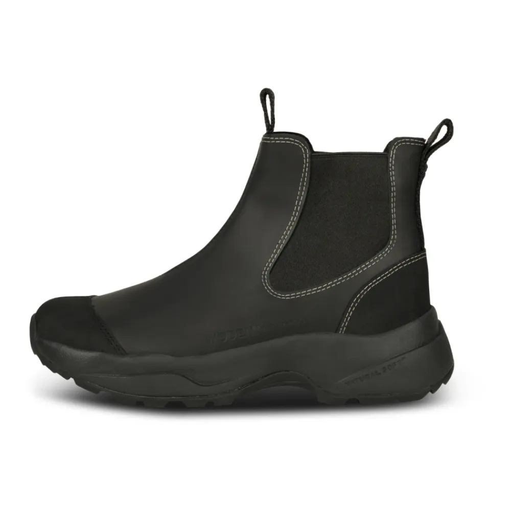 Støvler|Chelsea Boots^Woden Vandtætte gummistøvler med fiskeskinddetaljer Sort