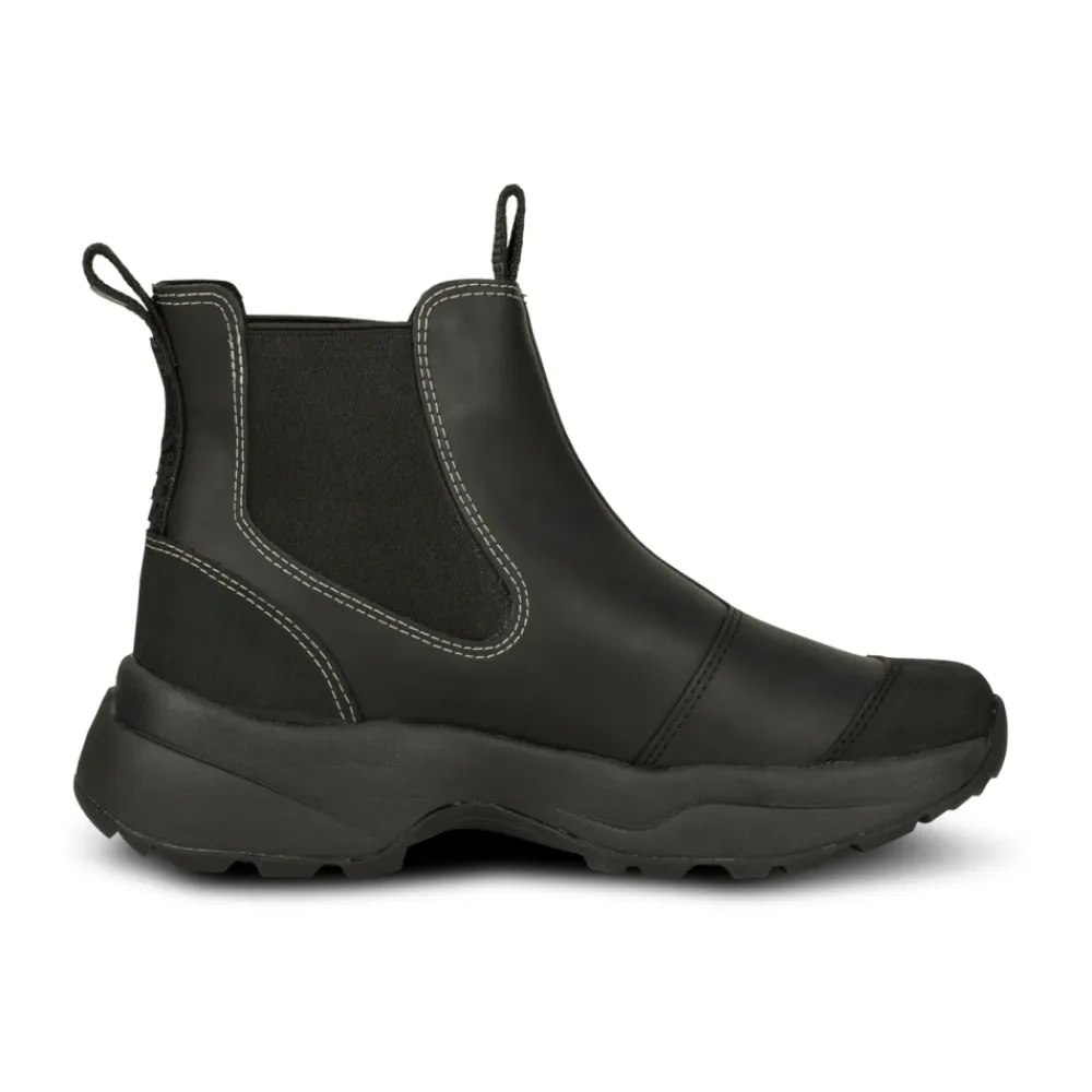 Støvler|Chelsea Boots^Woden Vandtætte gummistøvler med fiskeskinddetaljer Sort