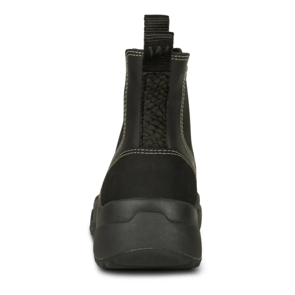 Støvler|Chelsea Boots^Woden Vandtætte gummistøvler med fiskeskinddetaljer Sort