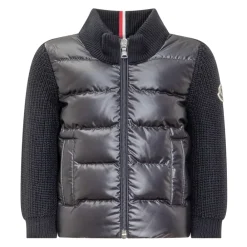 Jakker^Moncler Vatteret Cardigan med Lynlås i Uld Blå