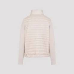 Jakker<Moncler Vatteret Cardigan med Lynlås Pink