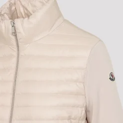 Jakker<Moncler Vatteret Cardigan med Lynlås Pink