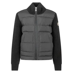 Jakker^Moncler Vatteret Cardigan med Uld og Lynlås Sort