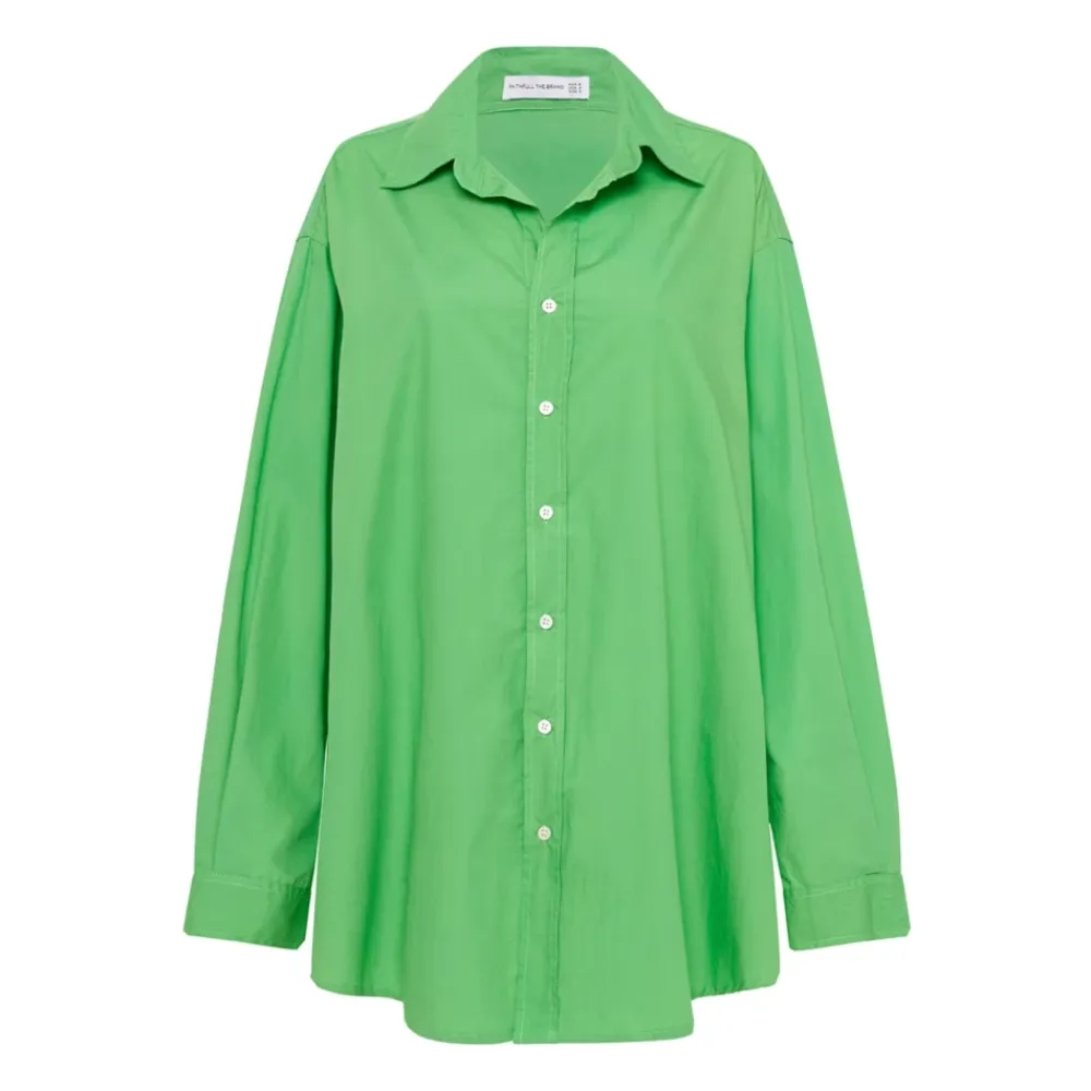 Bluser & Skjorter^Faithfull the brand Vega Cotton Poplin Shirt Dress Grøn