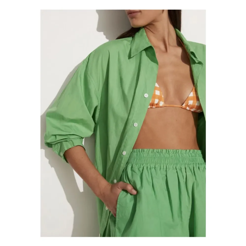 Bluser & Skjorter^Faithfull the brand Vega Cotton Poplin Shirt Dress Grøn