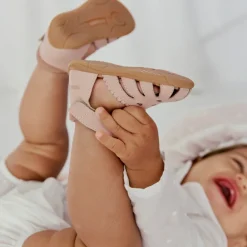 Sandaler^Angulus Velcrosandal - Rosebud Hjertemønster Pink