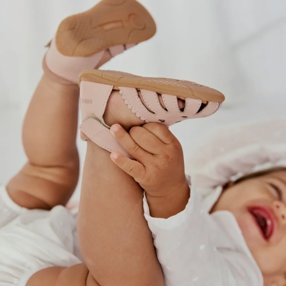Sandaler^Angulus Velcrosandal - Rosebud Hjertemønster Pink