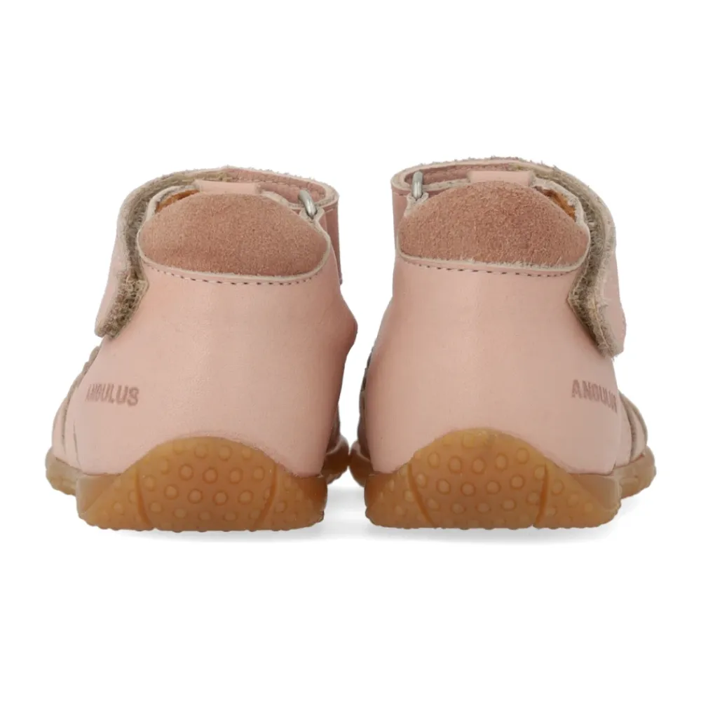 Sandaler^Angulus Velcrosandal - Rosebud Hjertemønster Pink