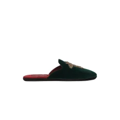 Hjemmesko^Dolce & Gabbana Velour Broderede Herre Tøfler Grøn