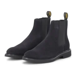Chelsea Boots^Doucal's Velour Læderstøvler Komfort Stil Sort