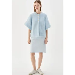 Striktrøjer & Sweatere<Busnel Vilanie Kortærmet Mohair Cardigan Blå