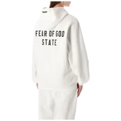 Striktrøjer & Sweatere<Fear Of God Vintage Zip-Up Hoodie Hvid