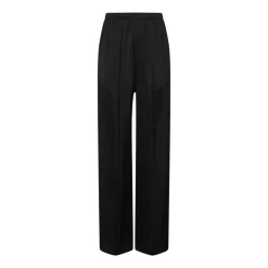 Bukser<Balenciaga Viskosebukser med Tone-i-Tone Logo over det Hele Sort