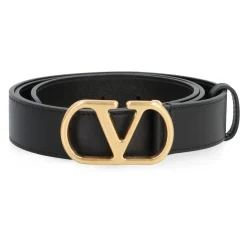 Bælter<Valentino Garavani Vlogo Signature læderbælte Sort