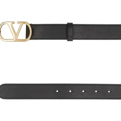 Bælter<Valentino Garavani Vlogo Signature læderbælte Sort