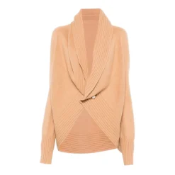 Striktrøjer & Sweatere^Alberta Ferretti V-Neck Brooch Cardigan Brun