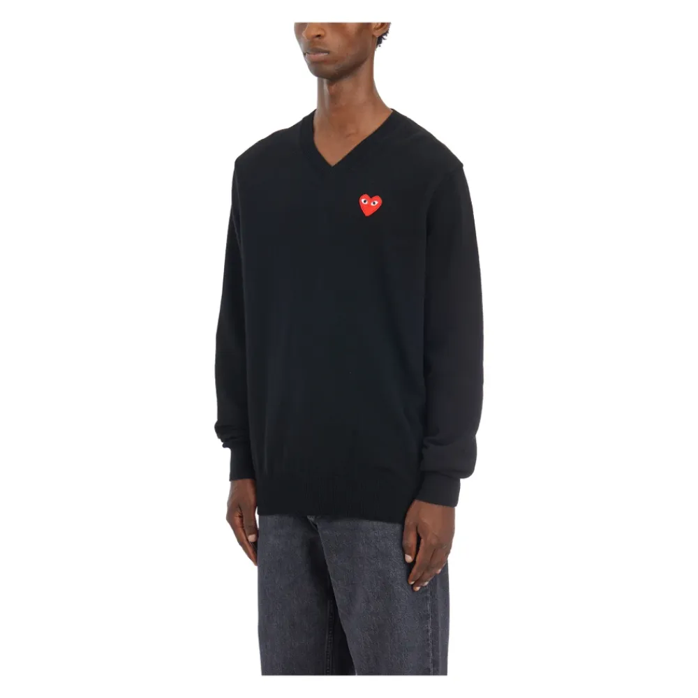 Sweatshirts<Comme des Garçons Play V-Neck Logo Tee Sort